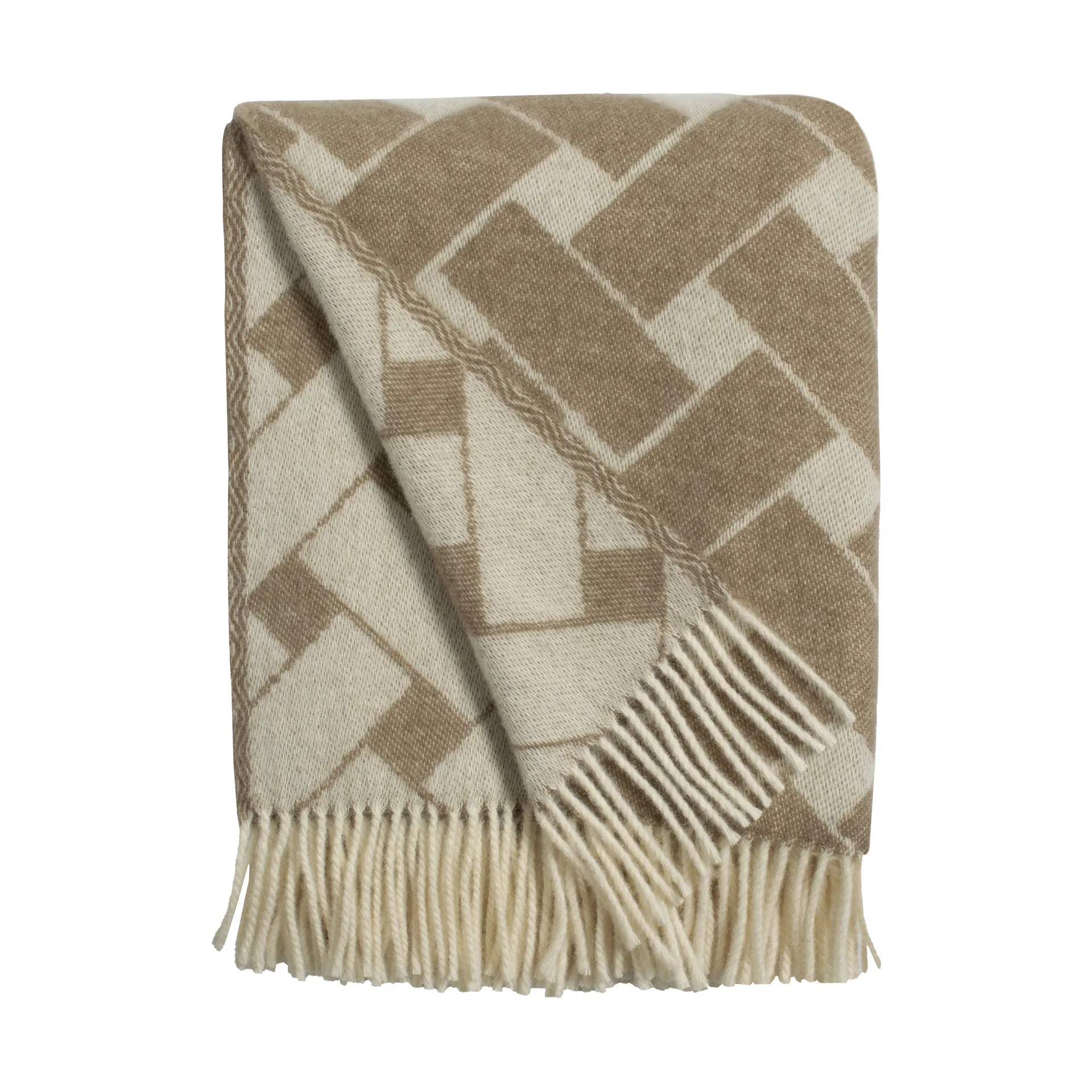 Almedahls Plaid en tricot cm Brun-blanc cassé
