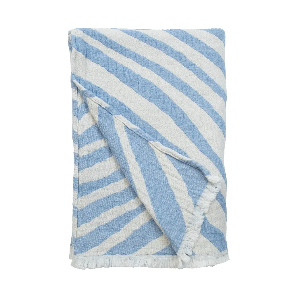 Almedahls Plaid Havet cm Bleu-blanc cassé