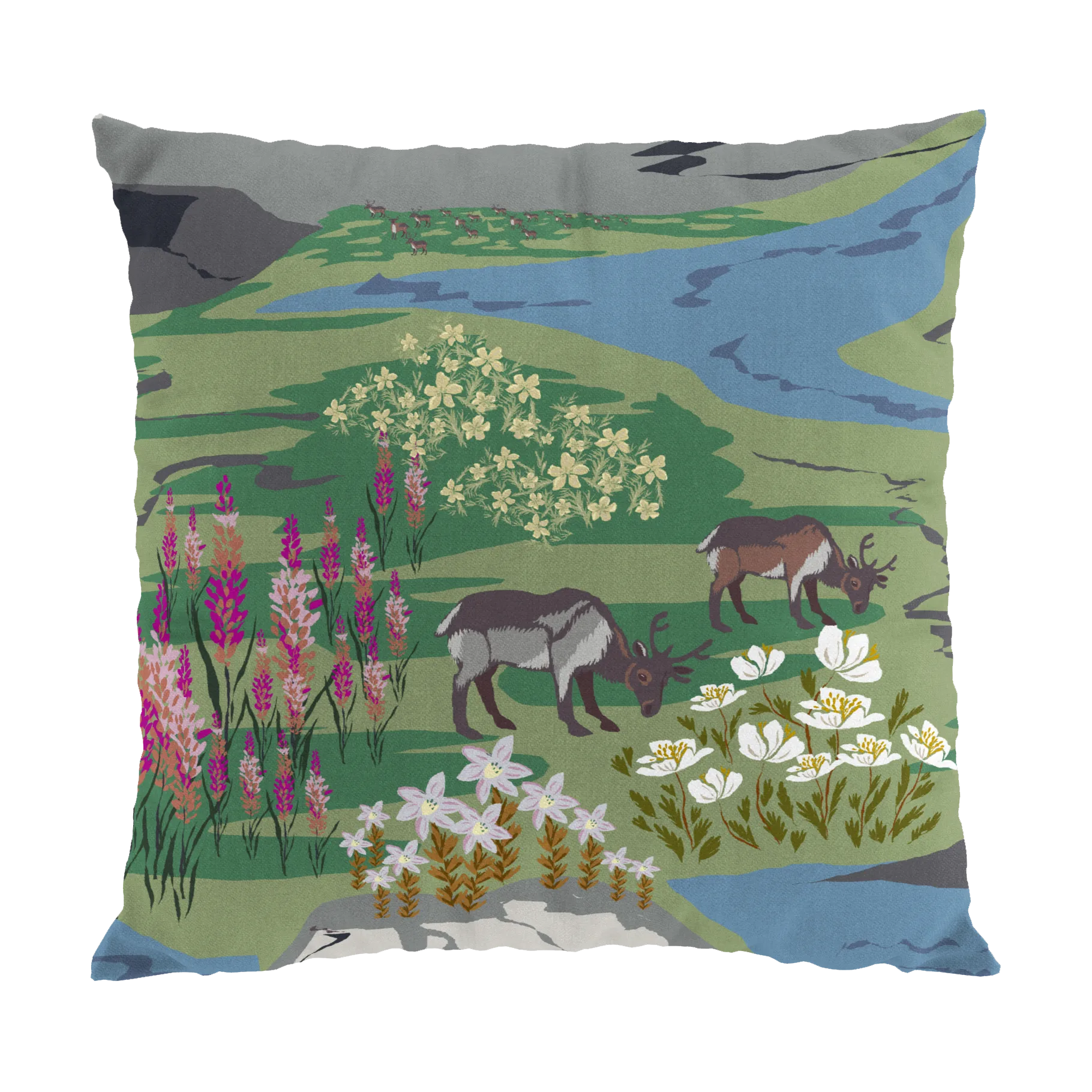 Arvidssons Textil Housse de coussin Fjällängar cm Vert