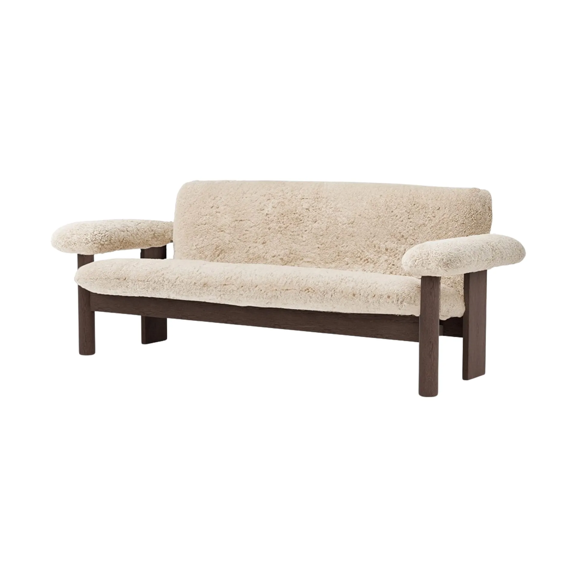 Audo Copenhagen Canapé 2 places Brasilia Dark oak-Nature sheepskin curly