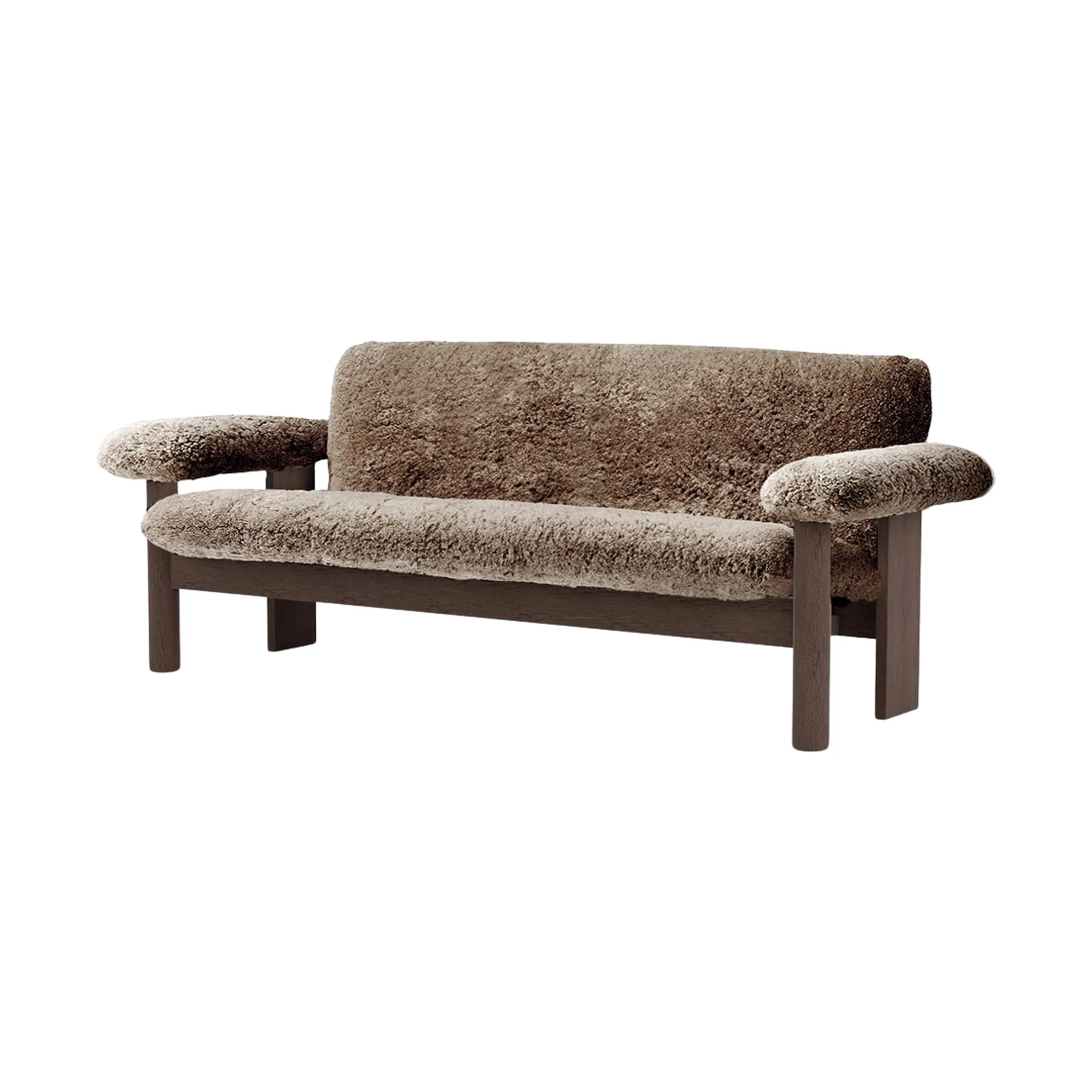 Audo Copenhagen Canapé 2 places Brasilia Dark oak-Sahara sheepskin curly