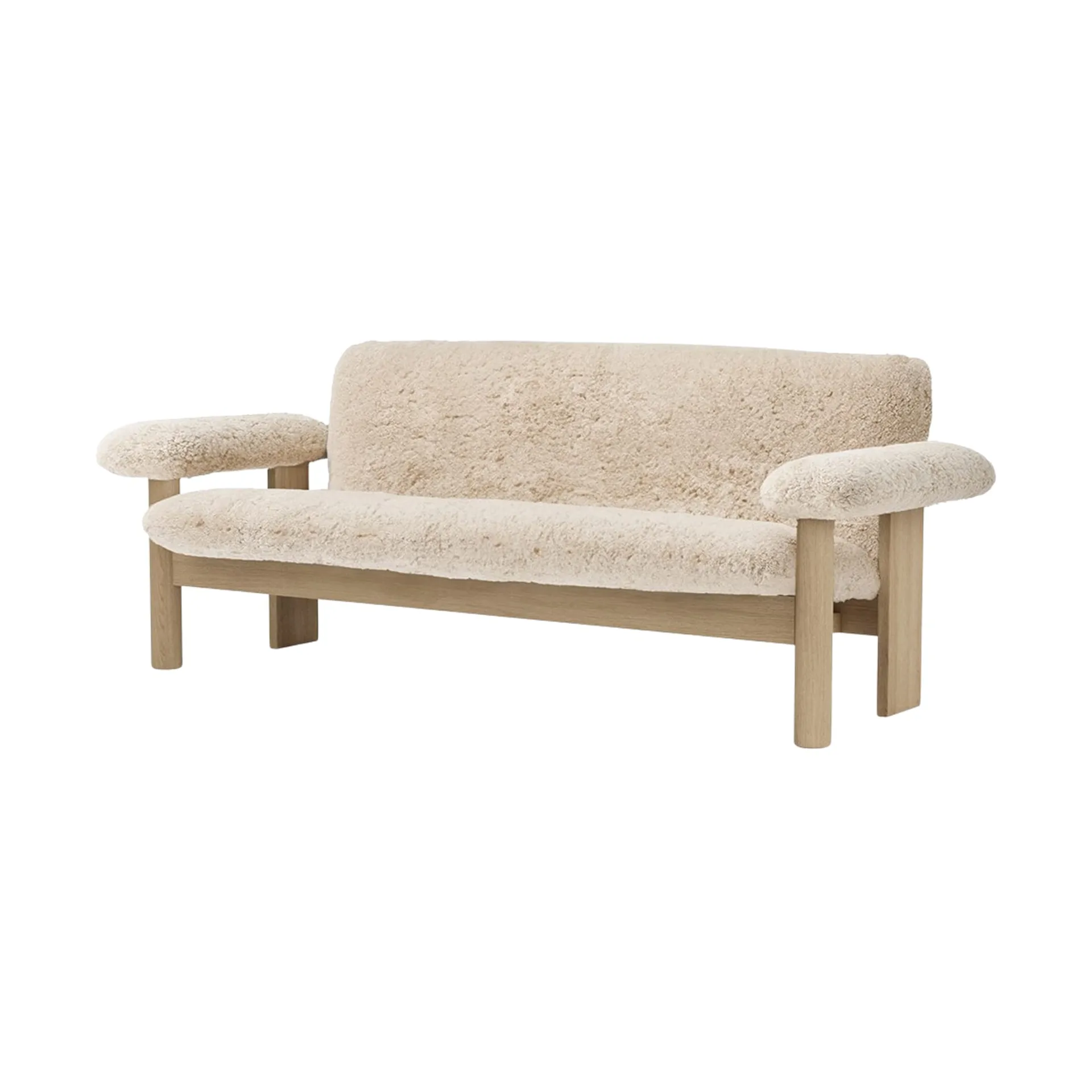 Audo Copenhagen Canapé 2 places Brasilia Natural oak-Nature sheepskin curly