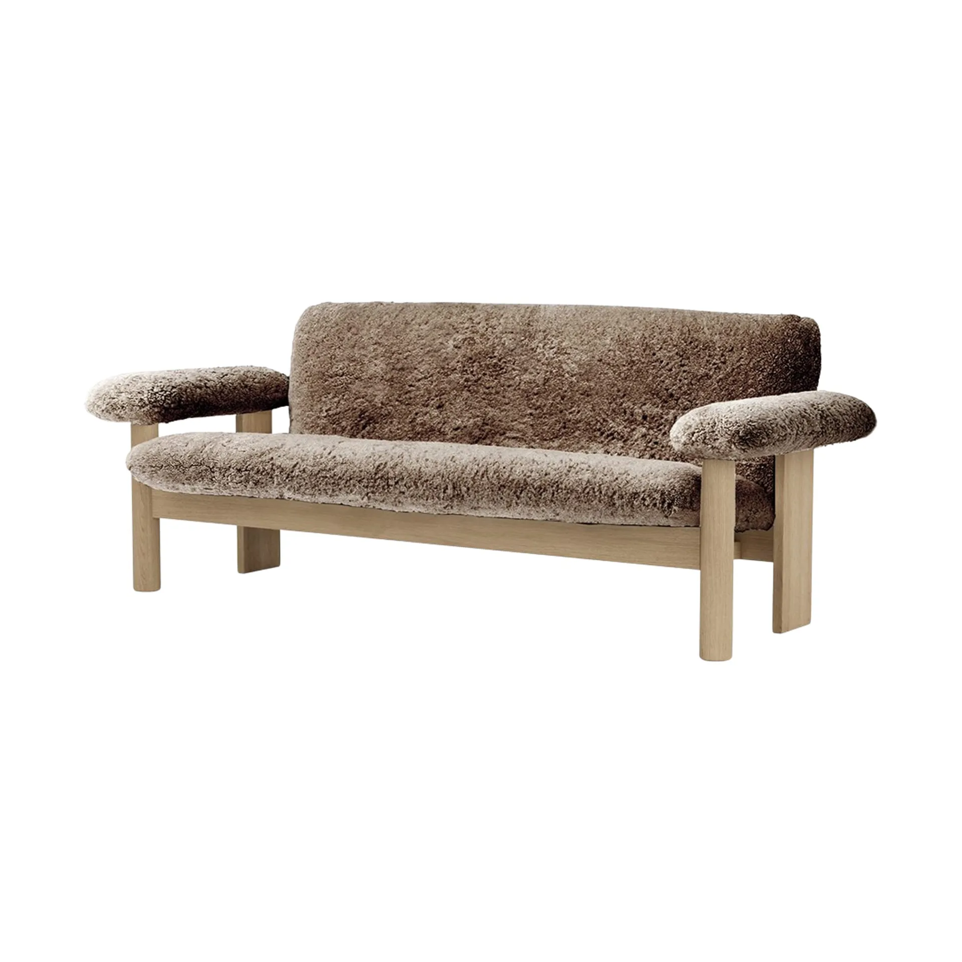 Audo Copenhagen Canapé 2 places Brasilia Natural oak-Sahara sheepskin curly