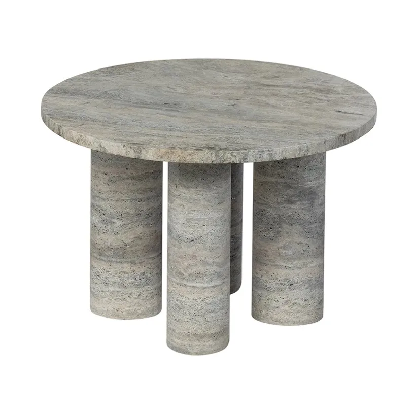 blomus Table d'appoint Volos S Ø Silver Travertine