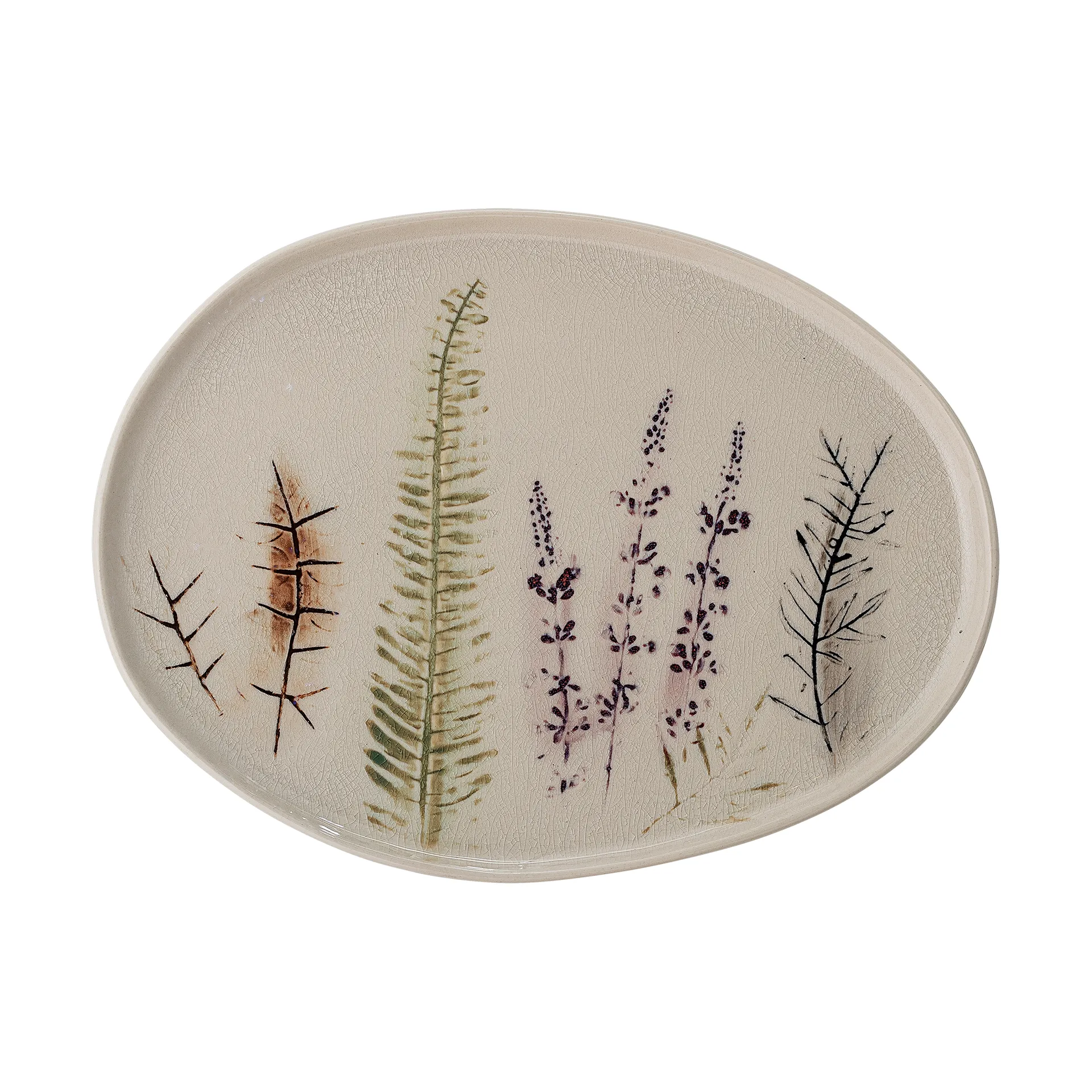 Bloomingville - Bea Serveringsfad, Natur, Stentøj, L34,5xH2xW26 cm