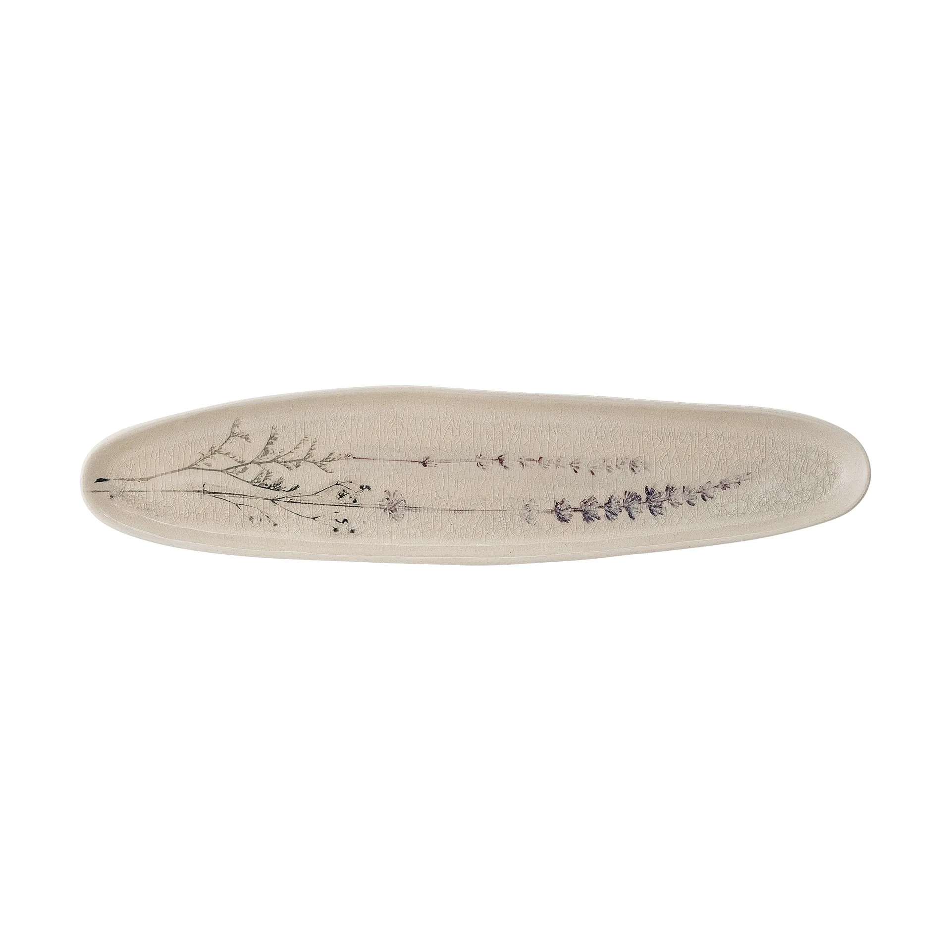 Bloomingville - Bea Serveringsfad, Natur, Stentøj, L35,5xH2xW8 cm
