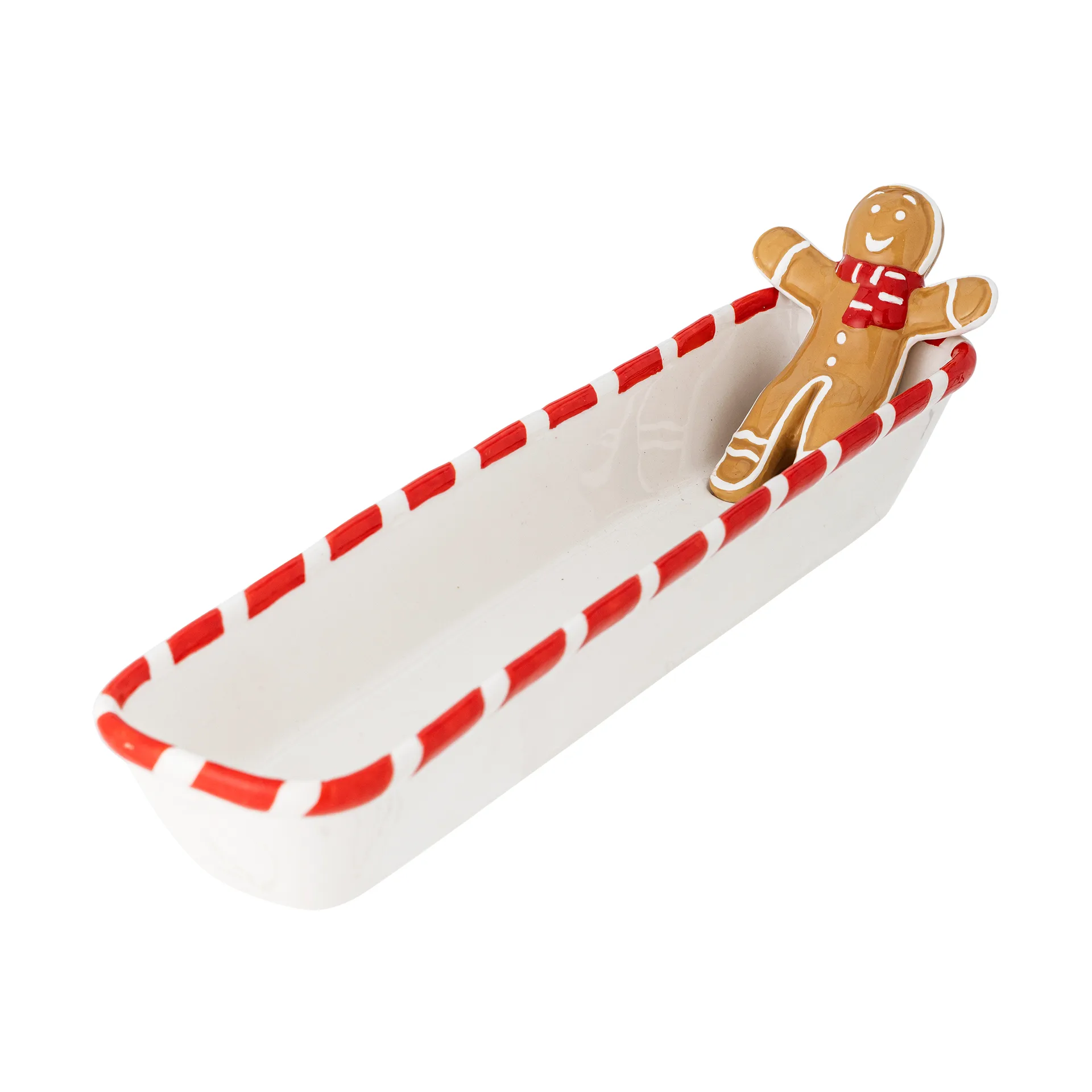 Bloomingville Ginnie serveringssk&aring;l 36,5x12,5 cm Vit-brun