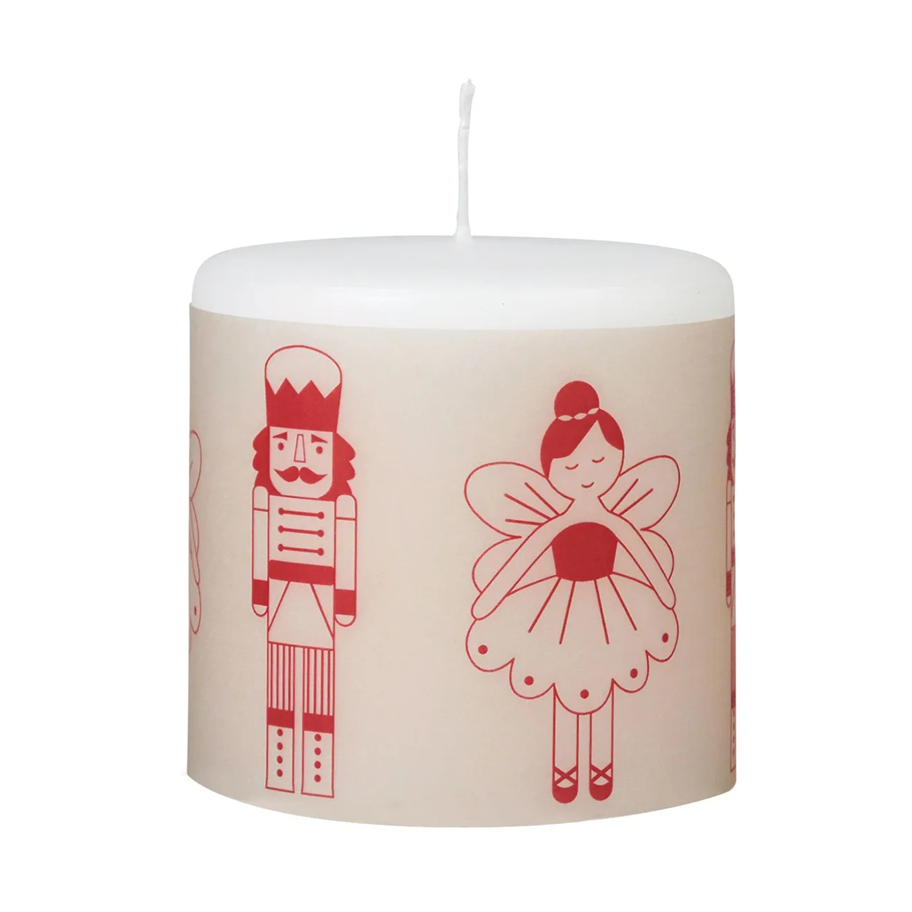 Broste Copenhagen Bougie Fairy Tale 8 cm Blanc-rouge