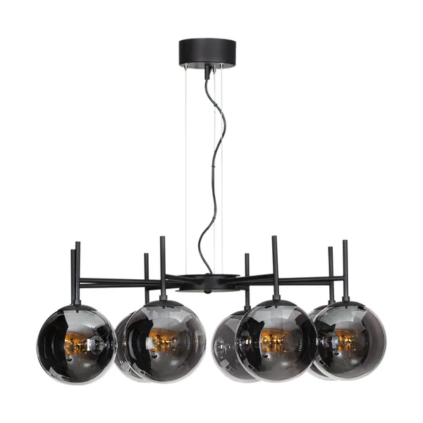 Boyle taklampa 8-låg 83 cm, Rökgrå