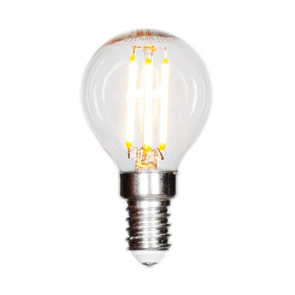 Filament lampa LED dimbar klot E14 4W, Klar Ø4,5 cm