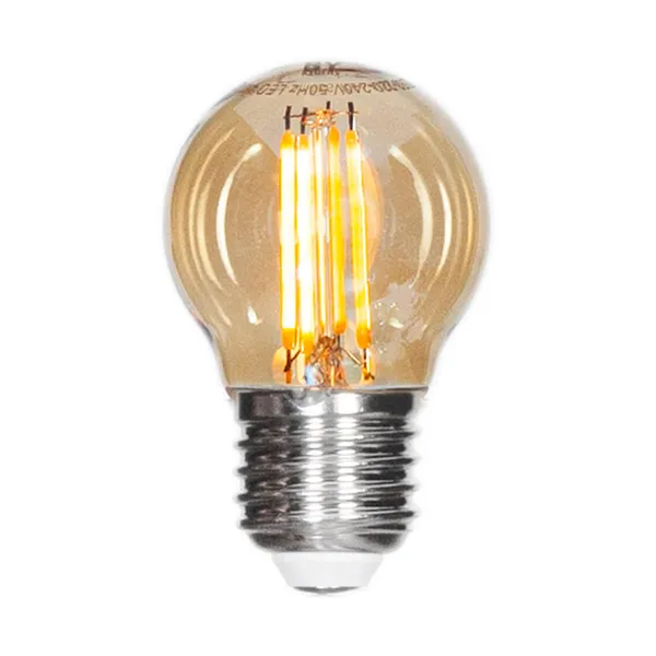 Filament lampa LED dimbar klot E27 4W, Amber Ø4,5 cm