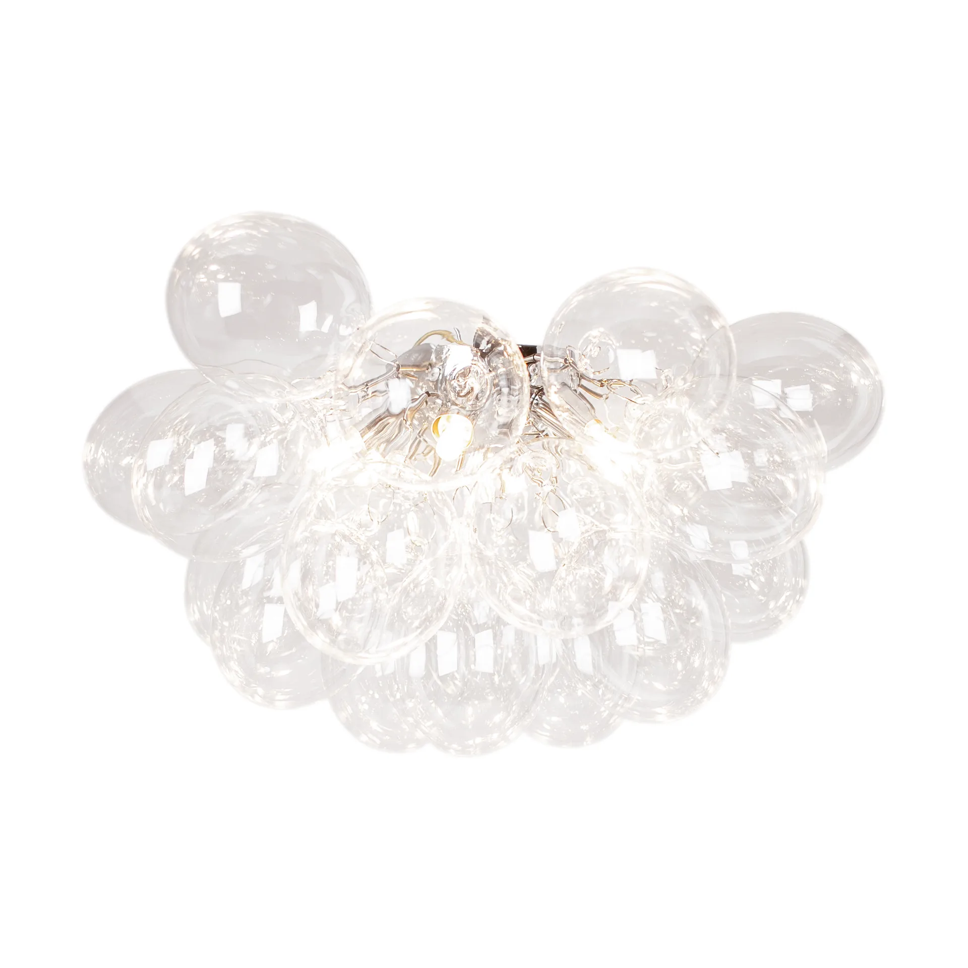 Stor loftlampe, klar, Ø 50 cm, glas, metal, G9 – By Rydéns Gross - Stue - Med flere lyskilder