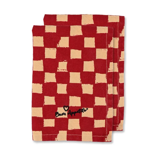 Byon Love serviet 45x45 cm 2-pak Rød-sand