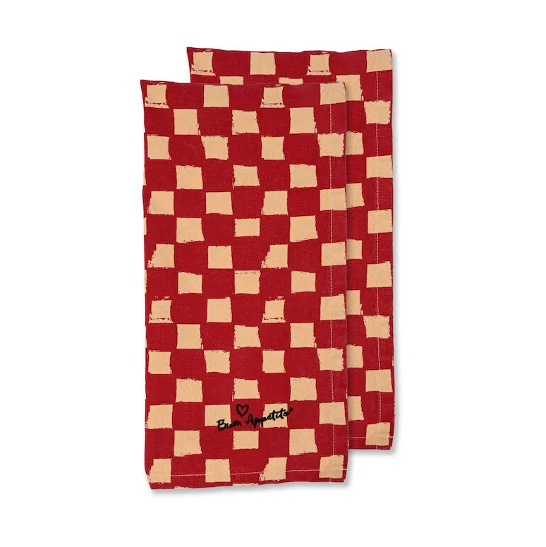 Byon Love viskestykke 50x70 cm 2-pak Rød-sand