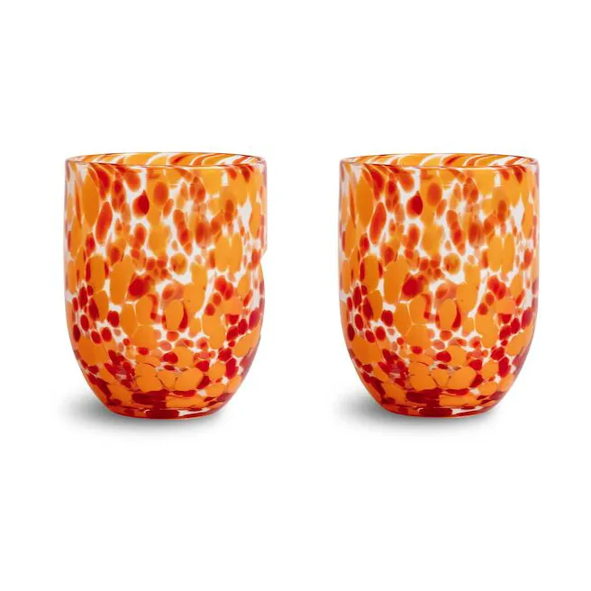 Byon Messy glas 30 cl 2-pak Rød-orange