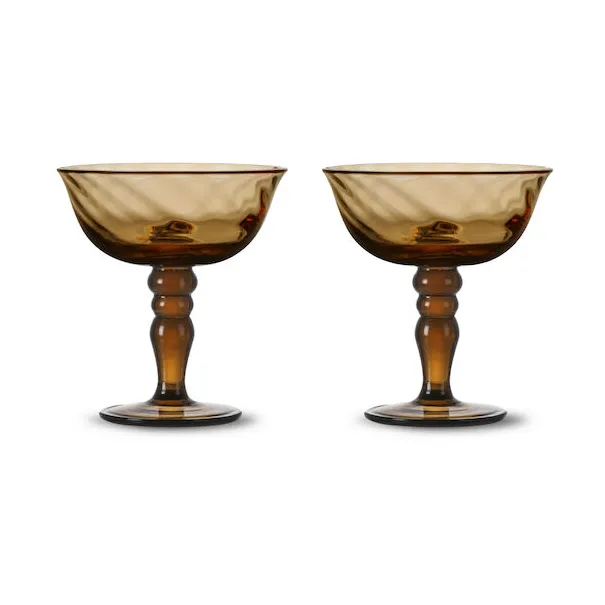 Byon Opacity italiensk champagnecoupe 15 cl 2-pak Brun