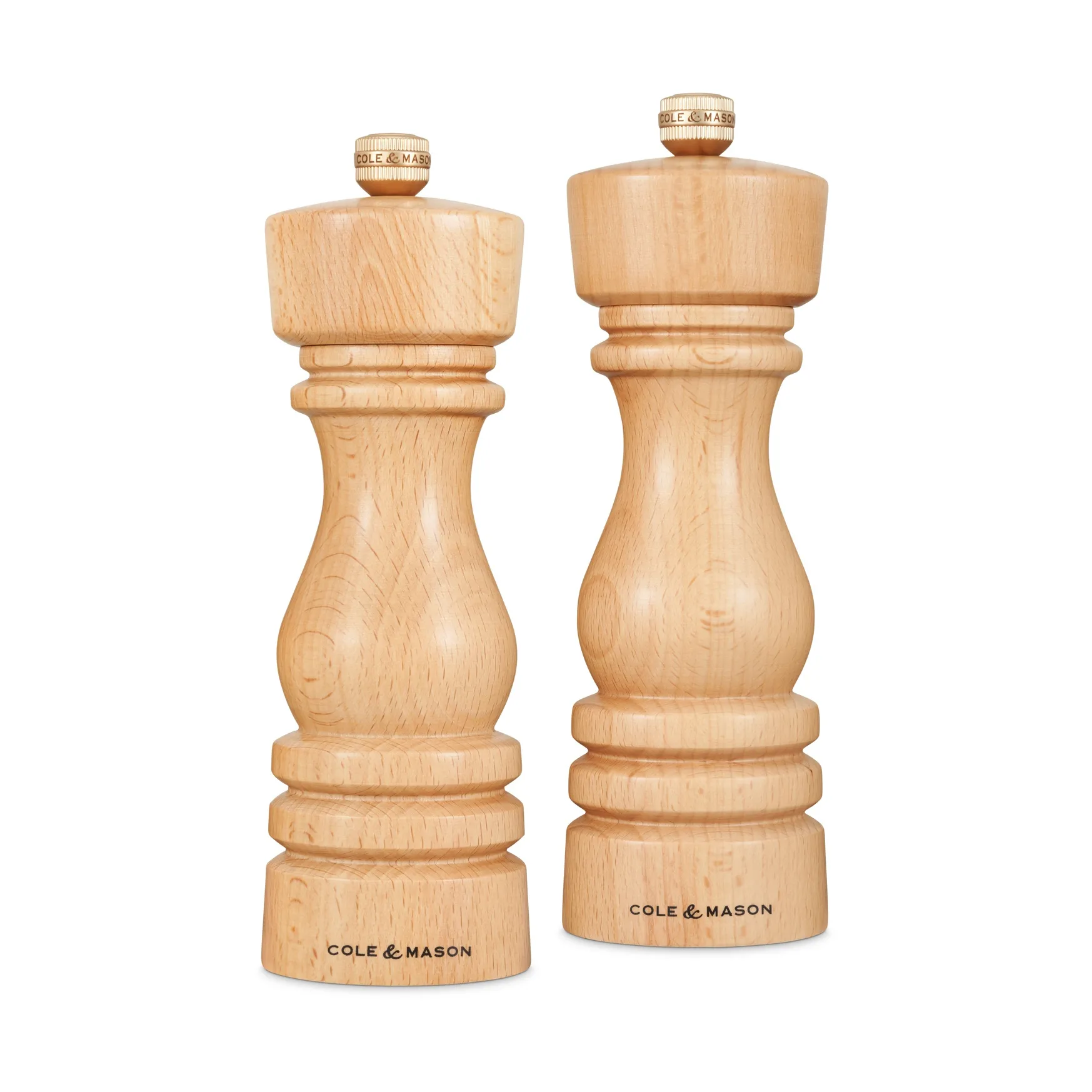 Cole & Mason H233008, Bøg, Rustfrit stål, Træ, Peber, Salt, 60 mm, 60 mm, 180 mm