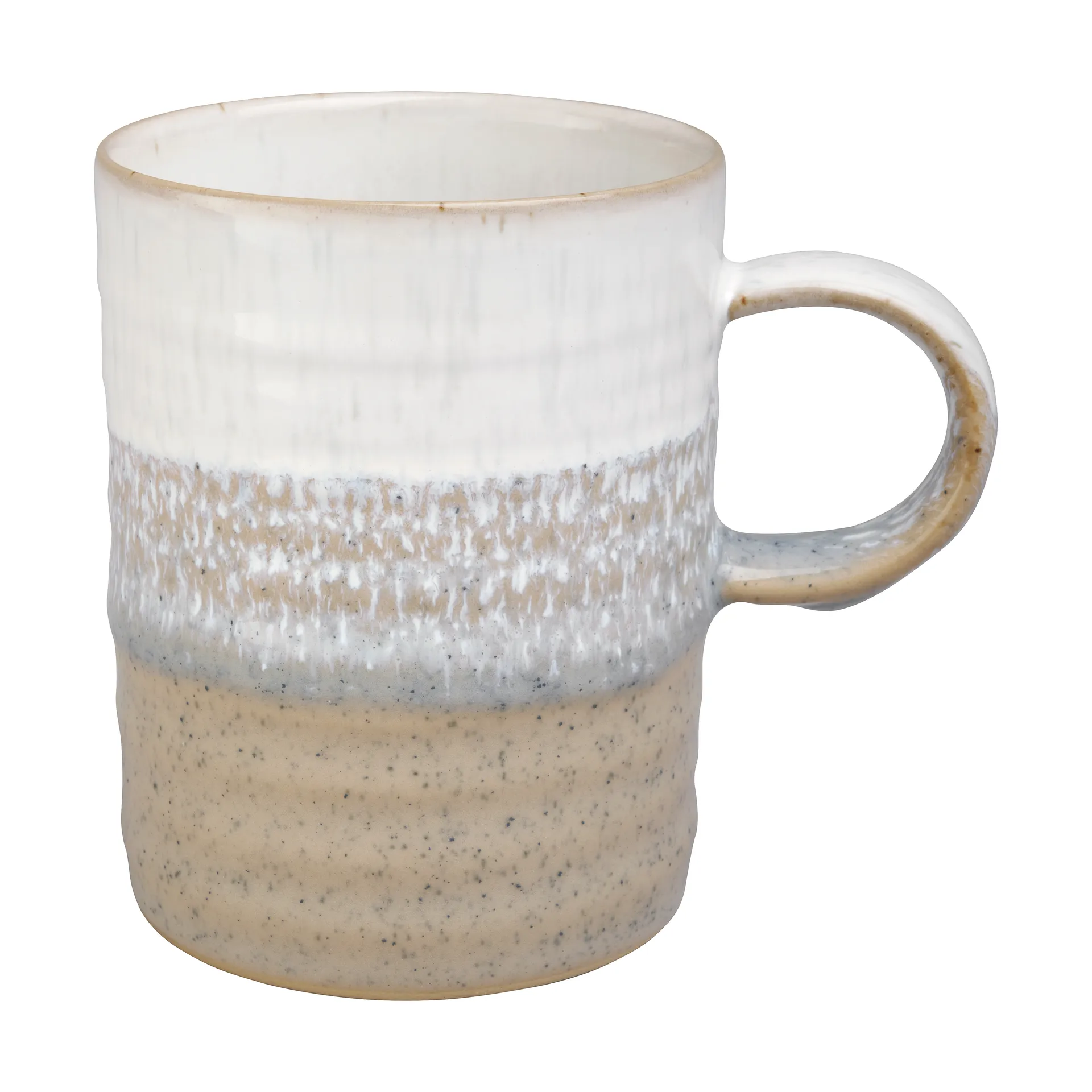 Denby Kiln Kop med hank – Rillet hvid 370 ml