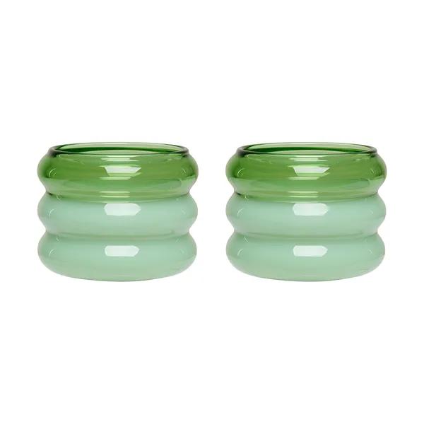 Bubble ljuslykta Ø5,6 cm 2-pack, Green-milky