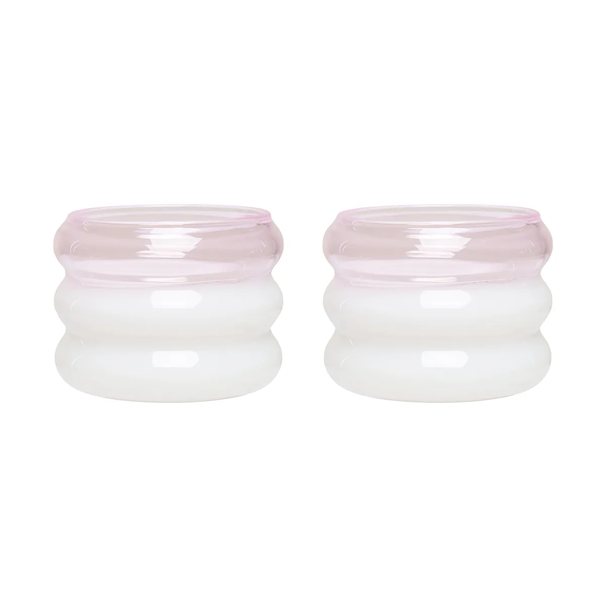 Design Letters Photophore Bubble Ø5,6 cm, lot de 2 Milky white-pink