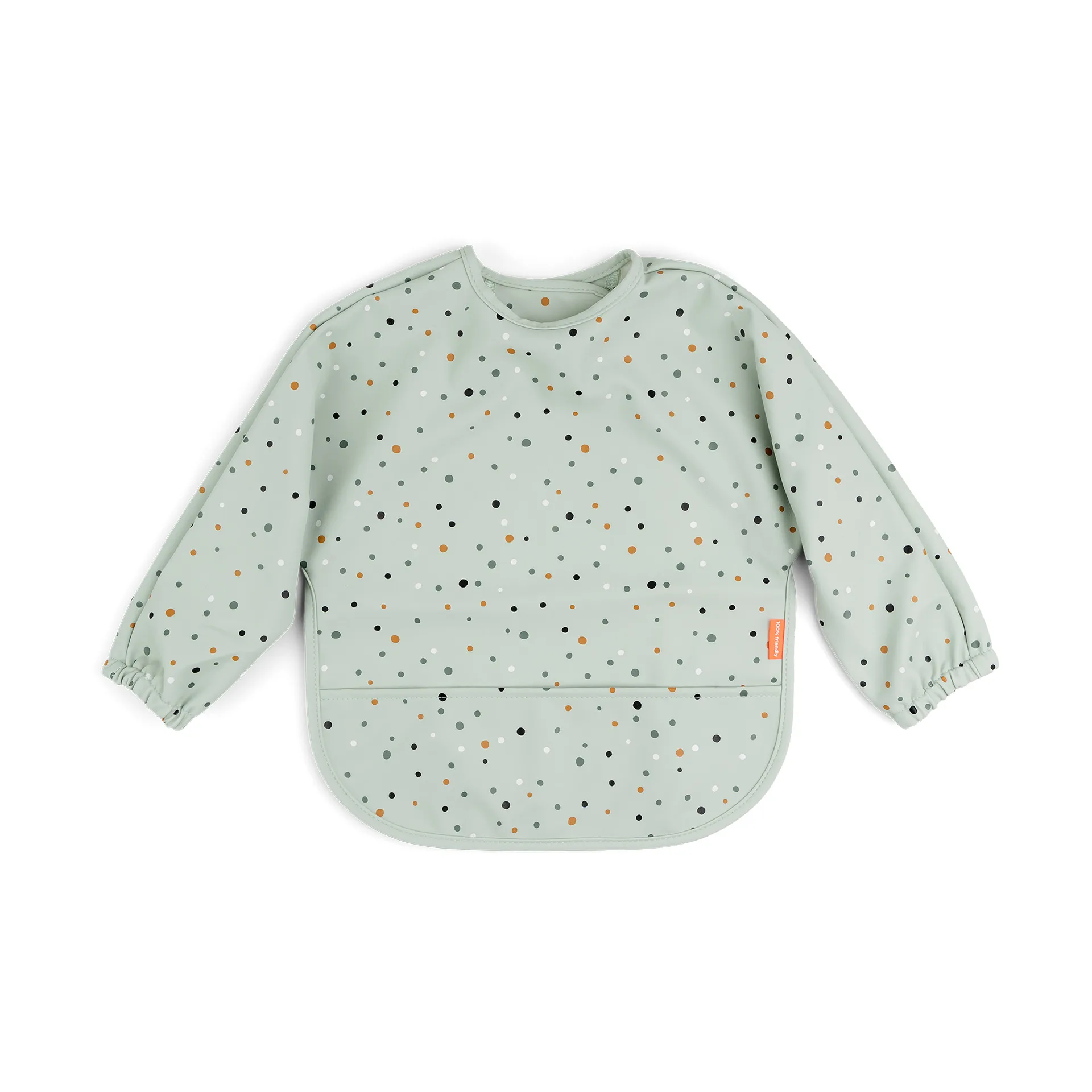 Done by deer Bavoir à manches Happy Dots Vert