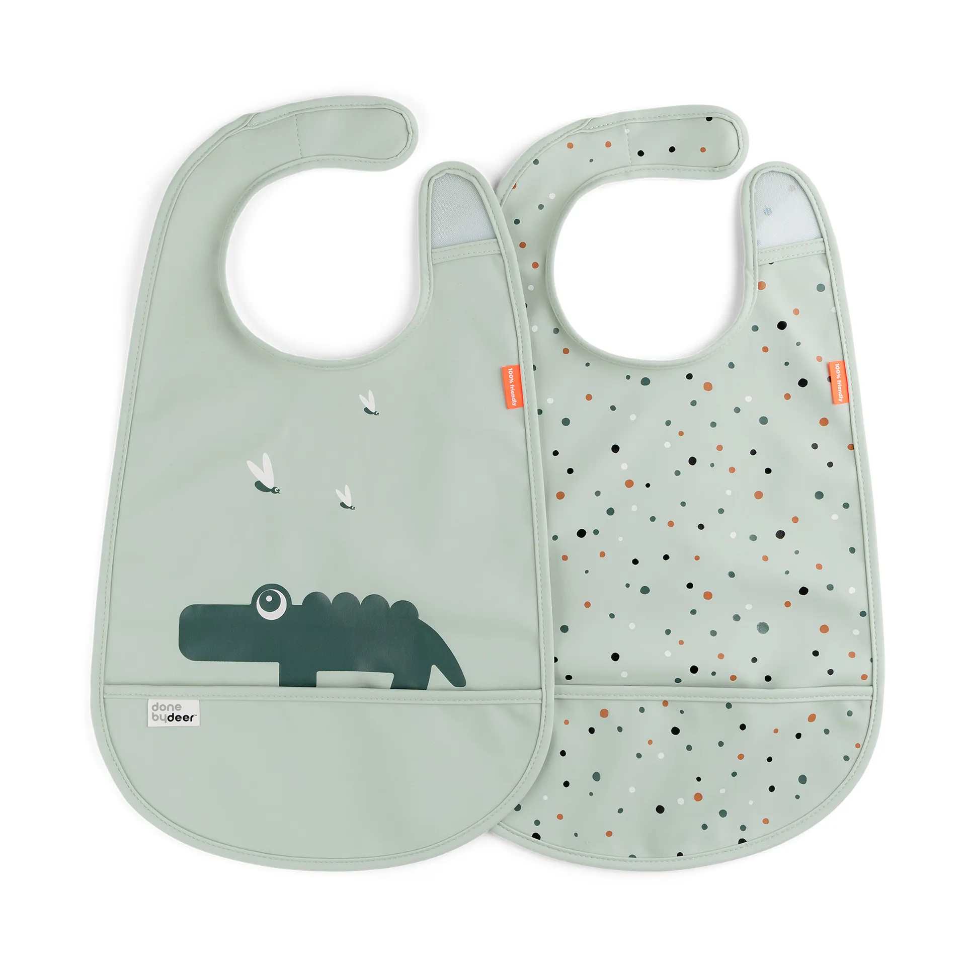 Done by deer Croco hagesmæk med velcro 2-pak Green