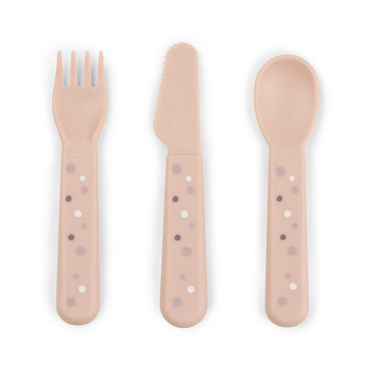 Done By Deer Foodie Bestik Sæt - Happy Dots - Powder - Service og bestik - Legekammeraten.dk