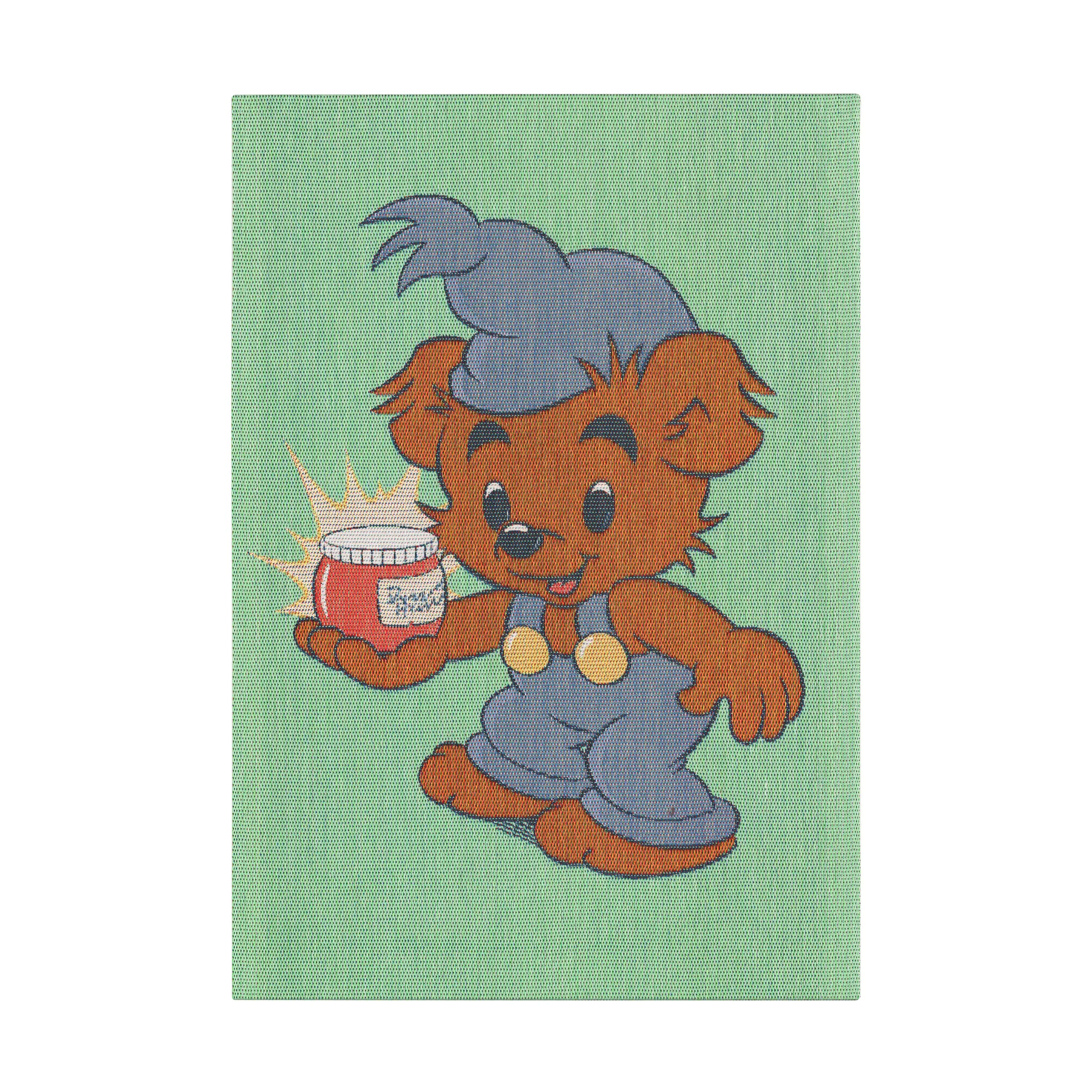Ekelund Linneväveri Bamse viskestykke 35x50 cm Blå-grøn