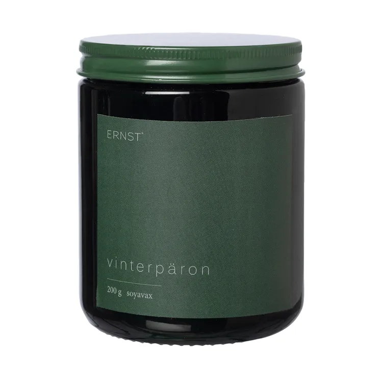 ERNST Ernst duftlys i glas med låg Ø9 cm Vinterpære