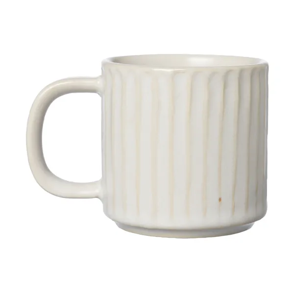 Ernst glöggmugg räfflad Ø6 cm, Naturvit