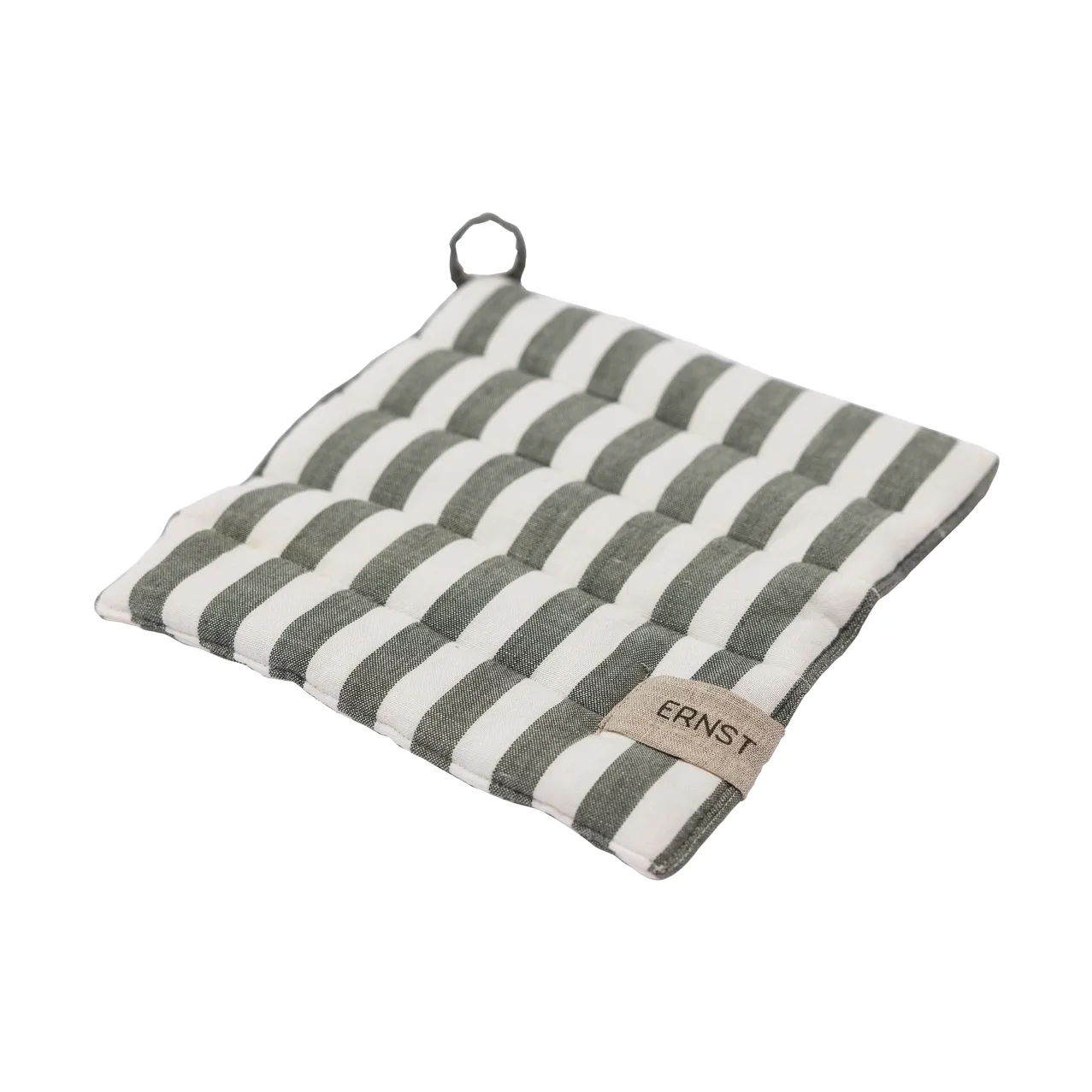 ERNST Ernst grydelap bred stribe 23x25 cm Grøn-hvid