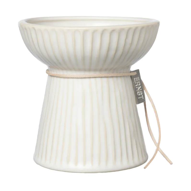 ERNST Ernst l&oslash;gvase rillet 11 cm Naturhvid