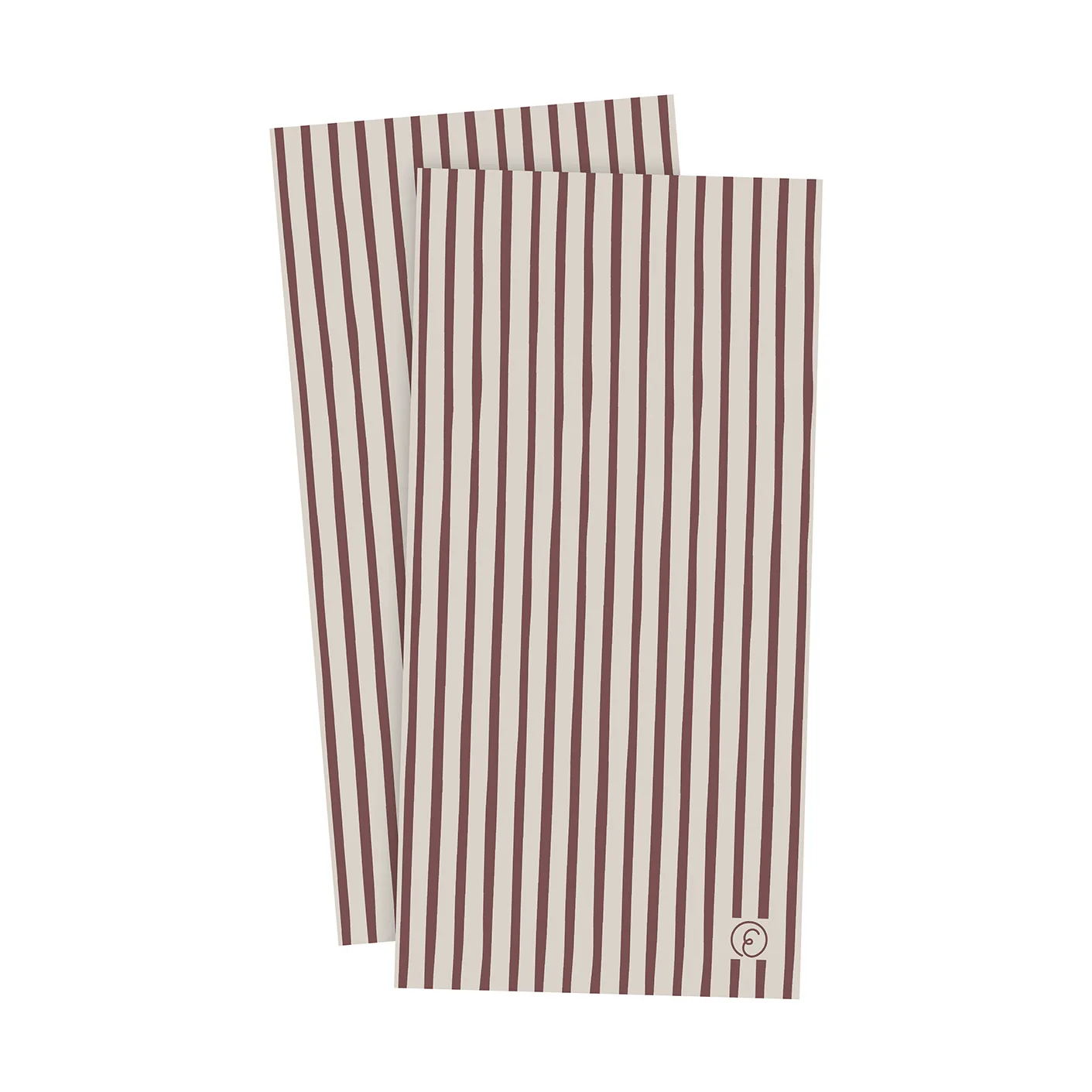 ERNST Serviette Ernst rayée cm lot de 20 Rouge-gris clair