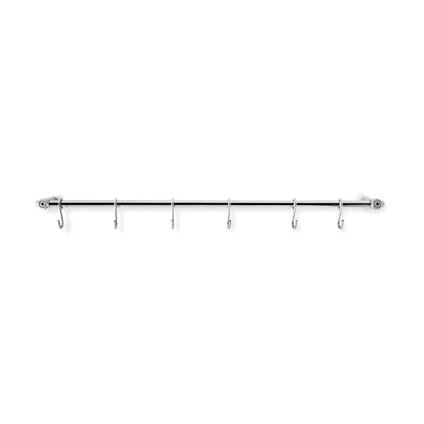 Eva Trio köksstång med 6 st S-krokar, Polished steel