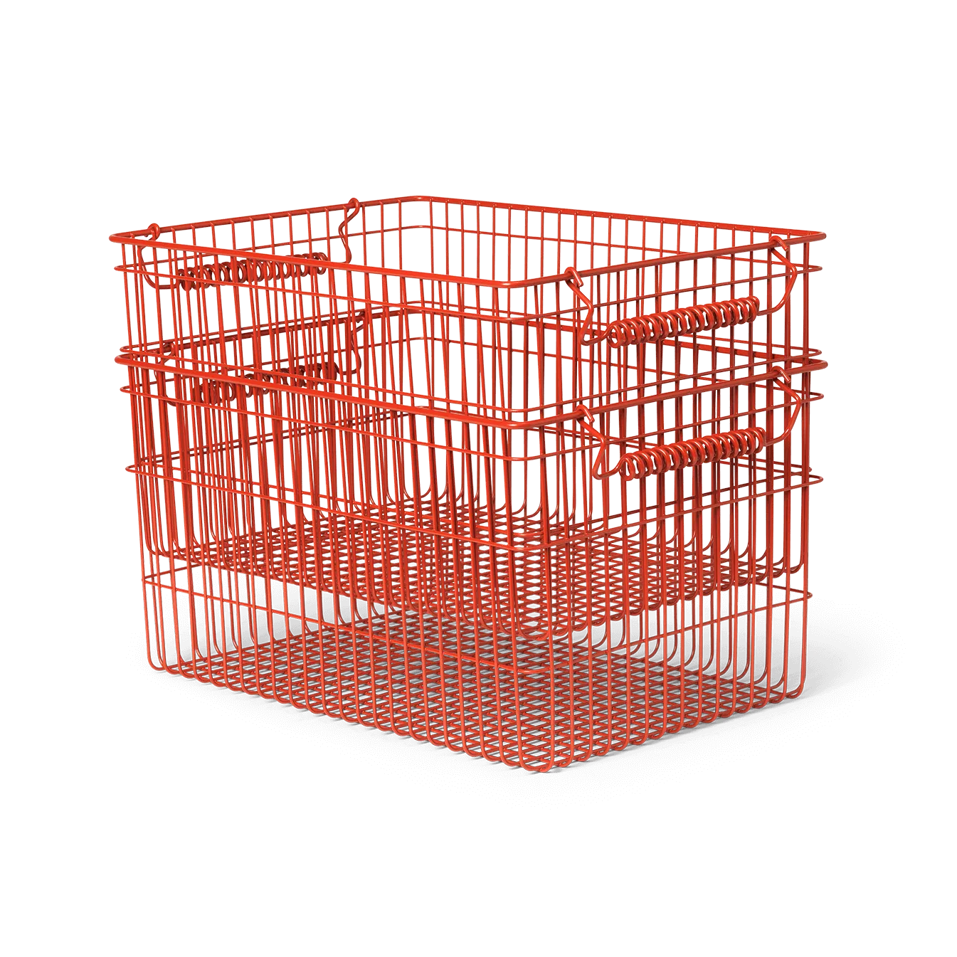 Ferm Living Cala stabelbar kurv 2-pak Poppy red, 36,2x26,2x20,2 cm