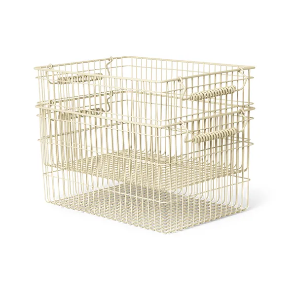 Cala stapelbar korg 2-pack, Cashmere