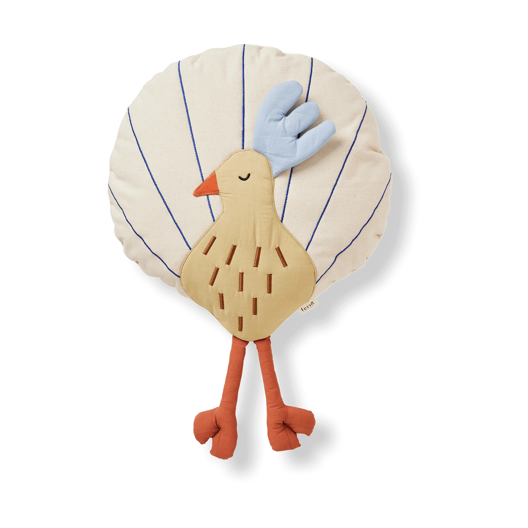 Ferm Living Coussin Peacock Silver Fern-undyed