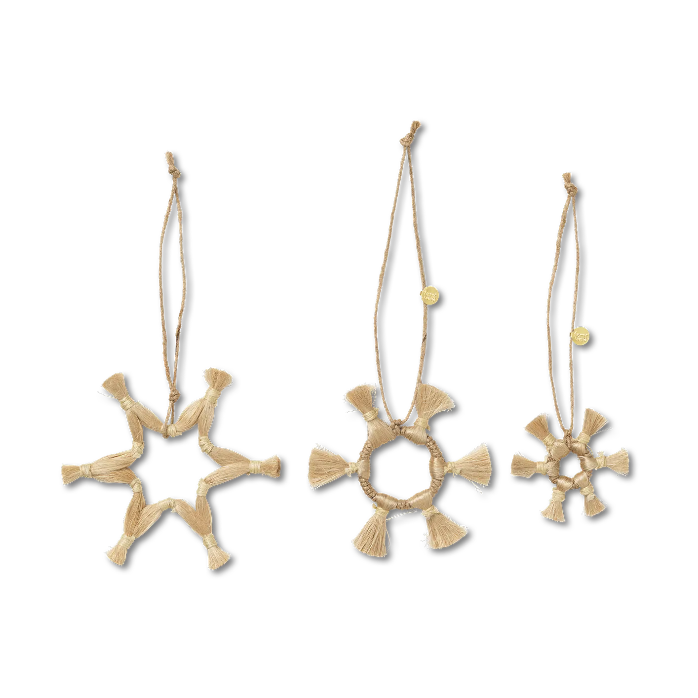 Ferm Living Décoration de Noël Ferm Living Jute Stars 3 Pièces Natural