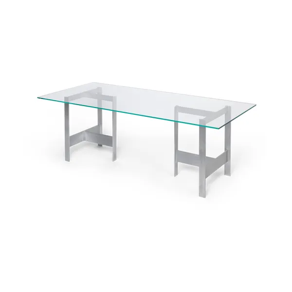 Lager matbord 90x200 cm, Glass-aluminium