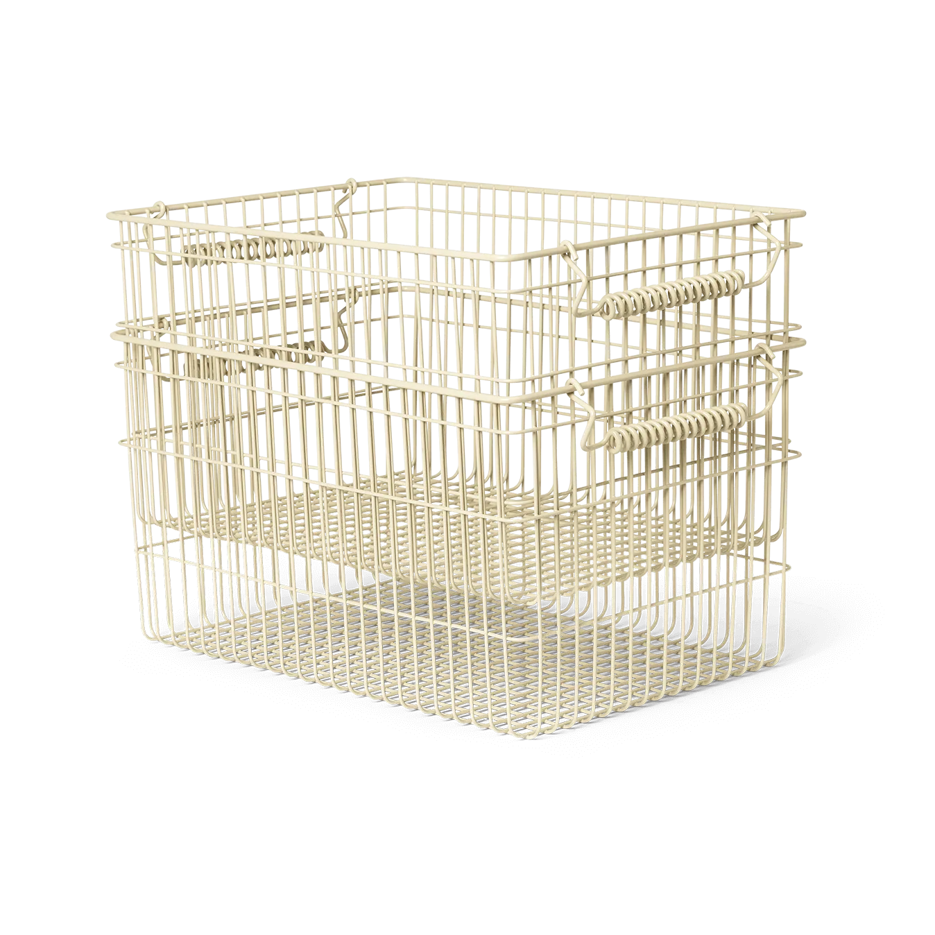 Ferm Living Panier Cala empilable 2 pièces Cashmere, 36,2x26,2x20,2cm