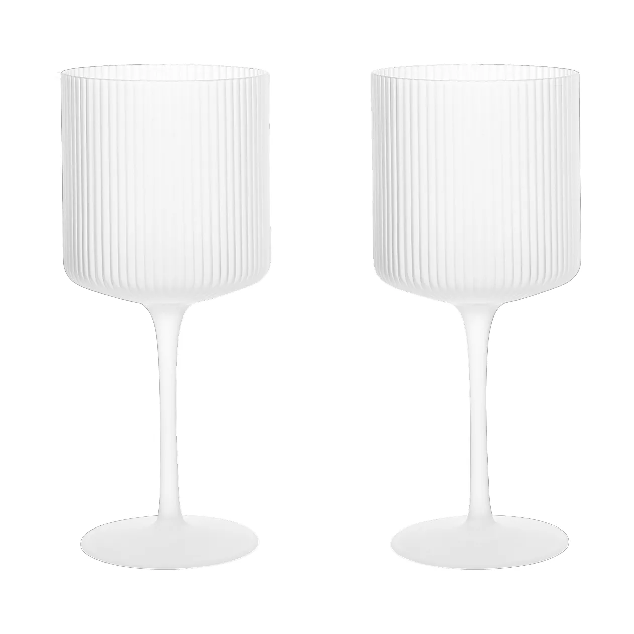 Ferm Living Ripple r&ouml;dvinsglas 32,5 cl 2-pack Frosted