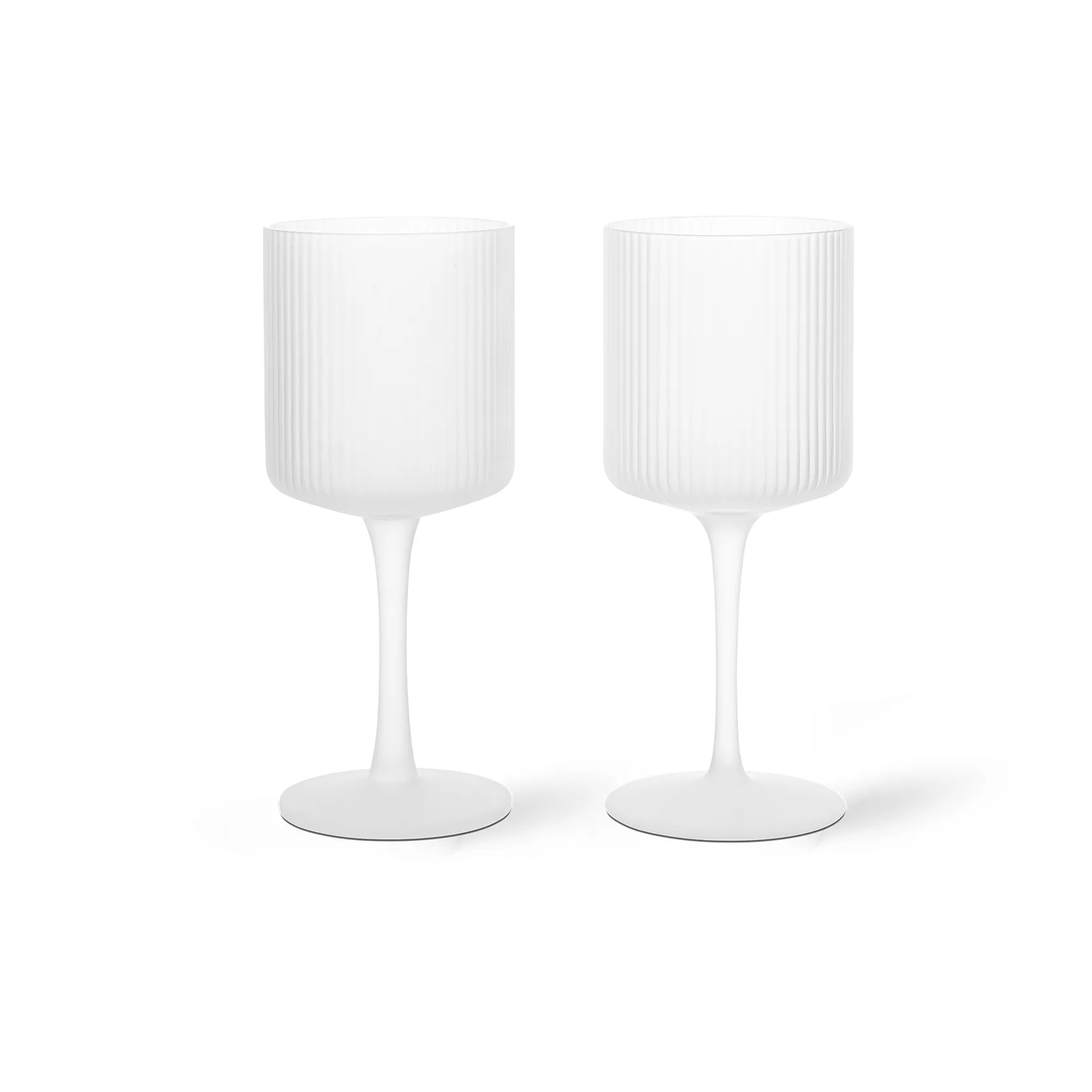 Ferm Living Ripple vitvinsglas 26 cl 2-pack Frosted