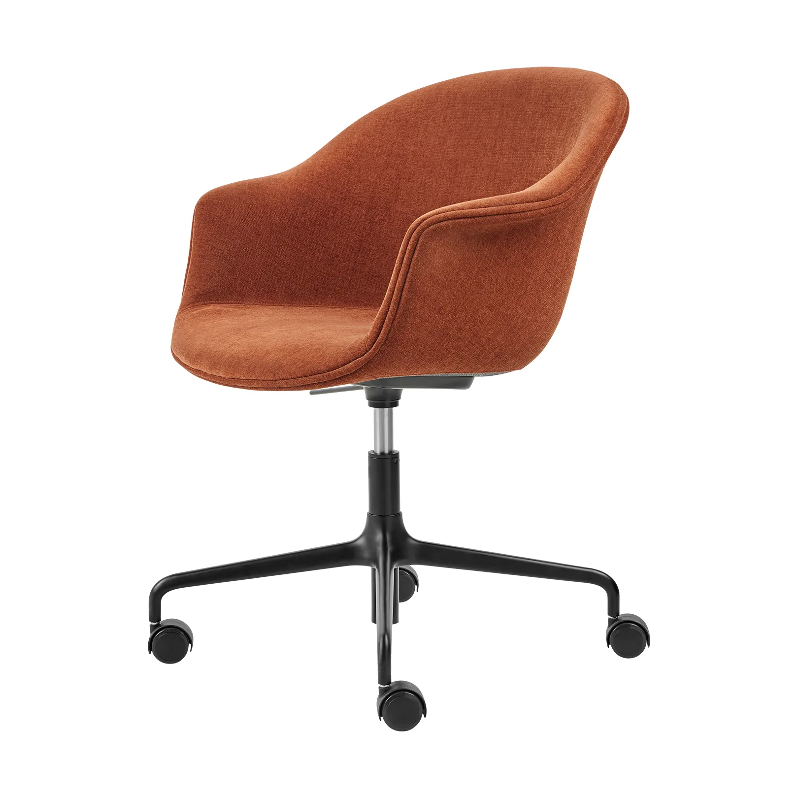 GUBI Chaise de bureau rembourée Bat Meeting Chair Belsuede special dedar 133-supports noirs