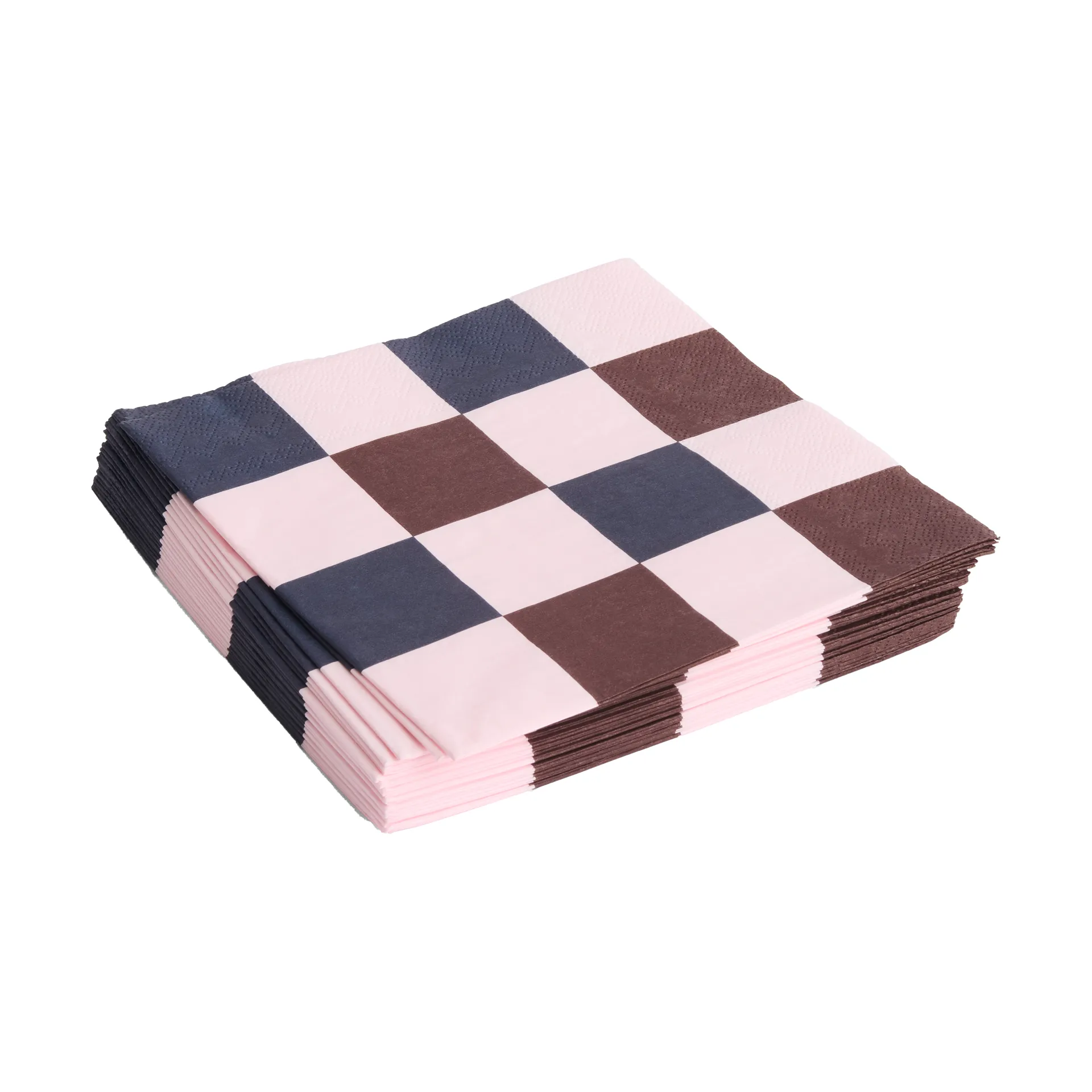 HAY Pattern Lunch Check servietter 33x33 cm 20-pak Light pink-bordeaux-black M