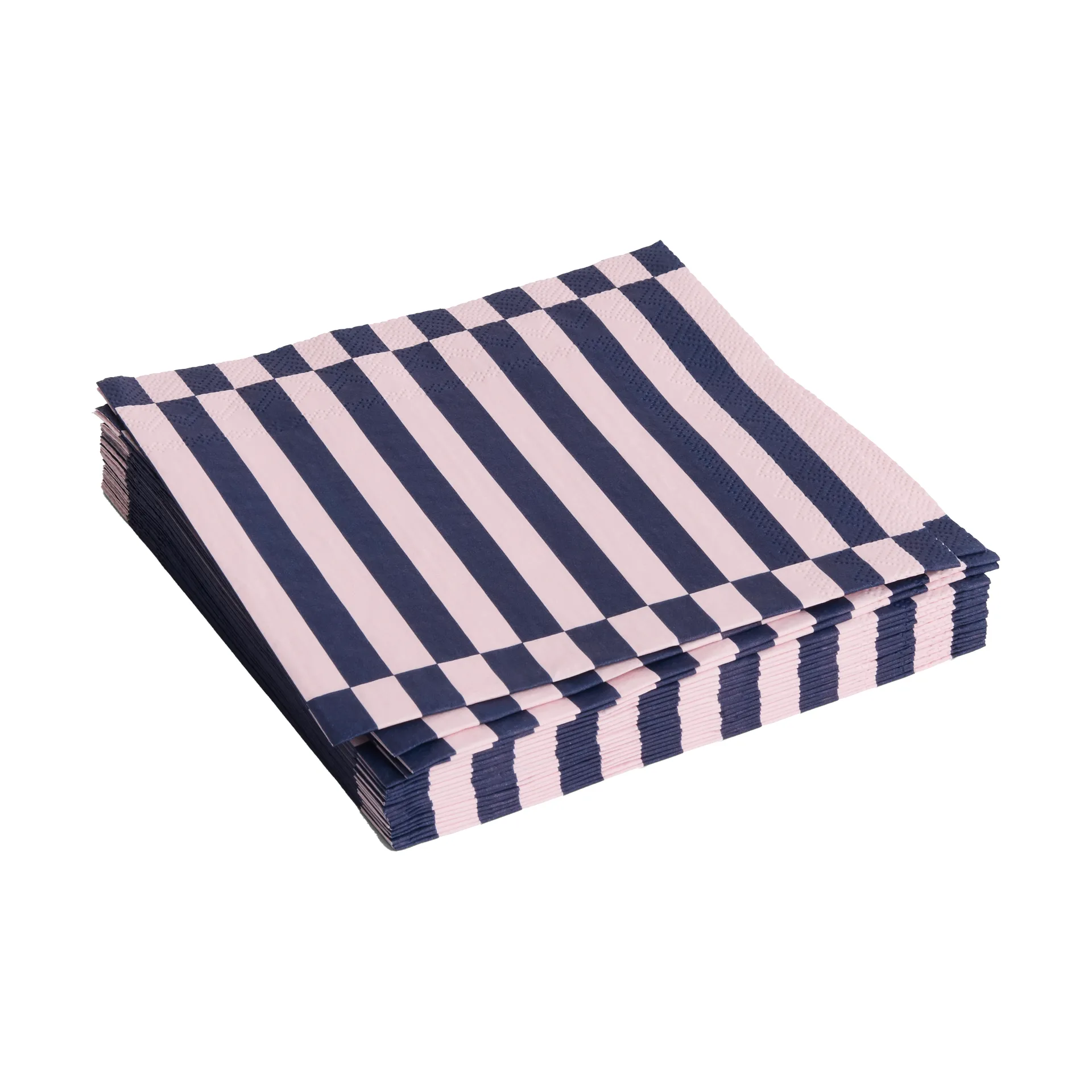 HAY Serviette Pattern Dinner Stripe cm Lot de 20 Light pink-dark blue pillar