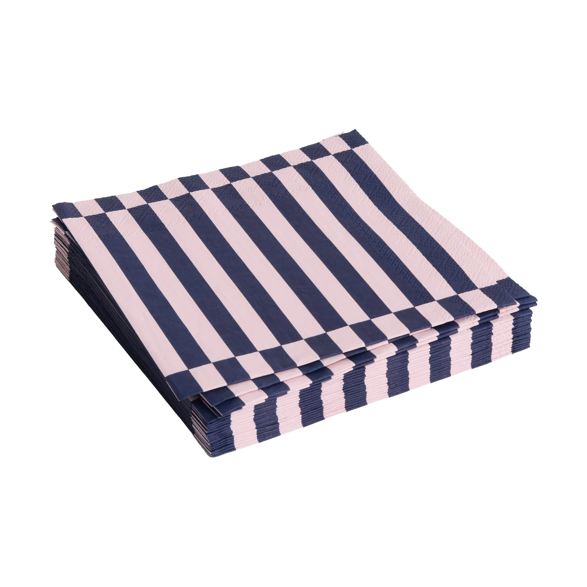 HAY Serviette Pattern Lunch Stripe cm Lot de 20 Light pink-dark blue pillar