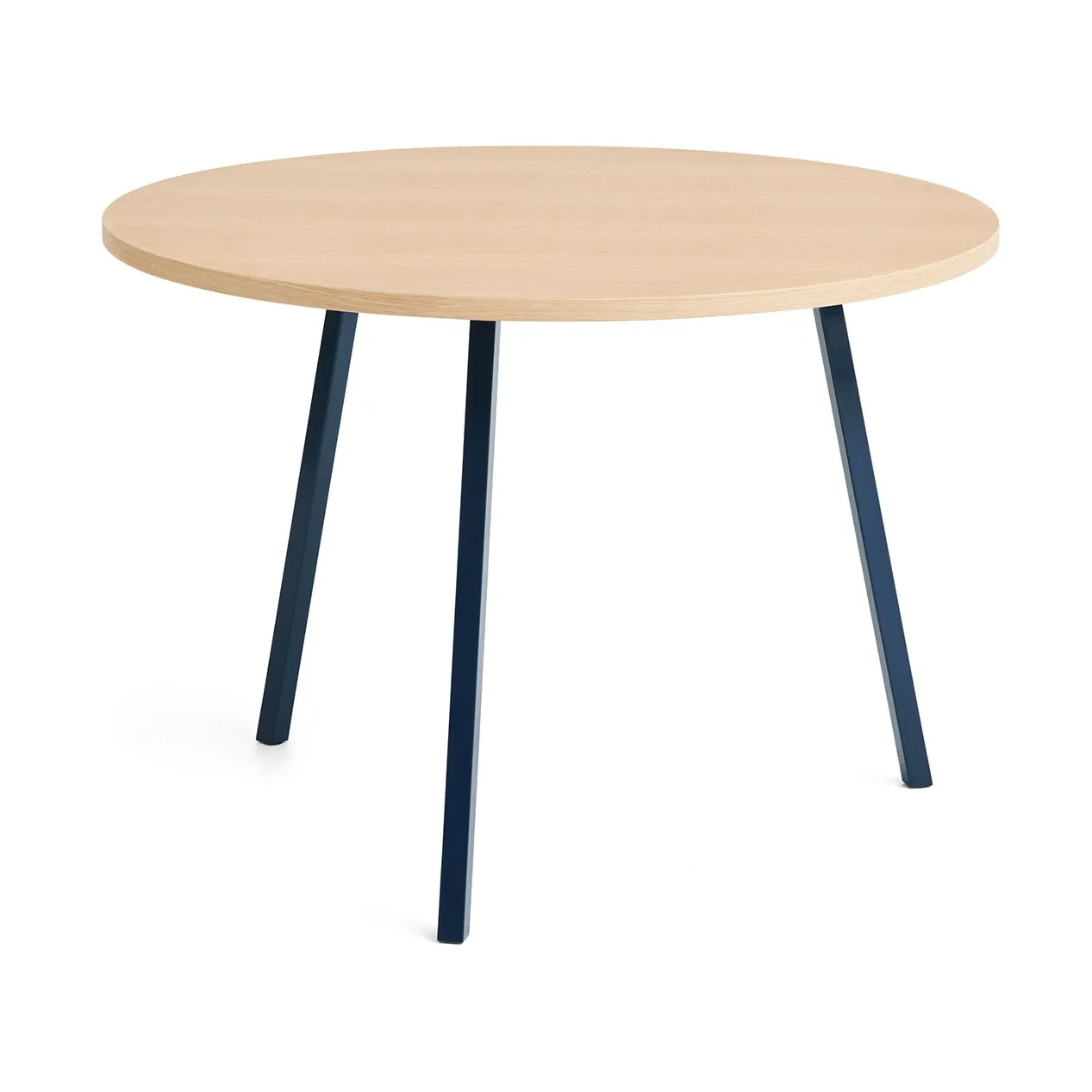 HAY Table à manger Loop Stand Ø Deep blue-clear lacq. oak