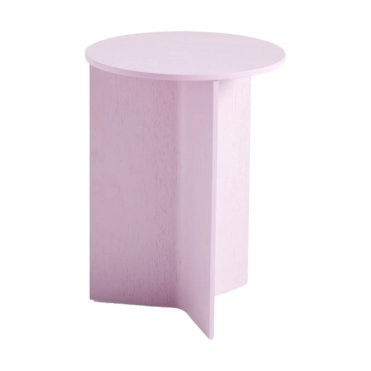 HAY Table d'appoint Slit high Ø Pink lacquered oak