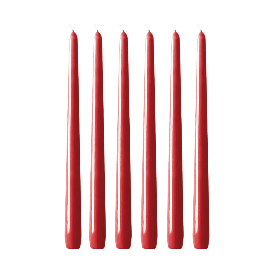 Hilke Collection Herrgårdsljus lys 30 cm 6-pak Rød glans billede