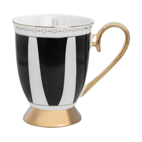 Strisce Nero mugg 28 cl, Svart-vit